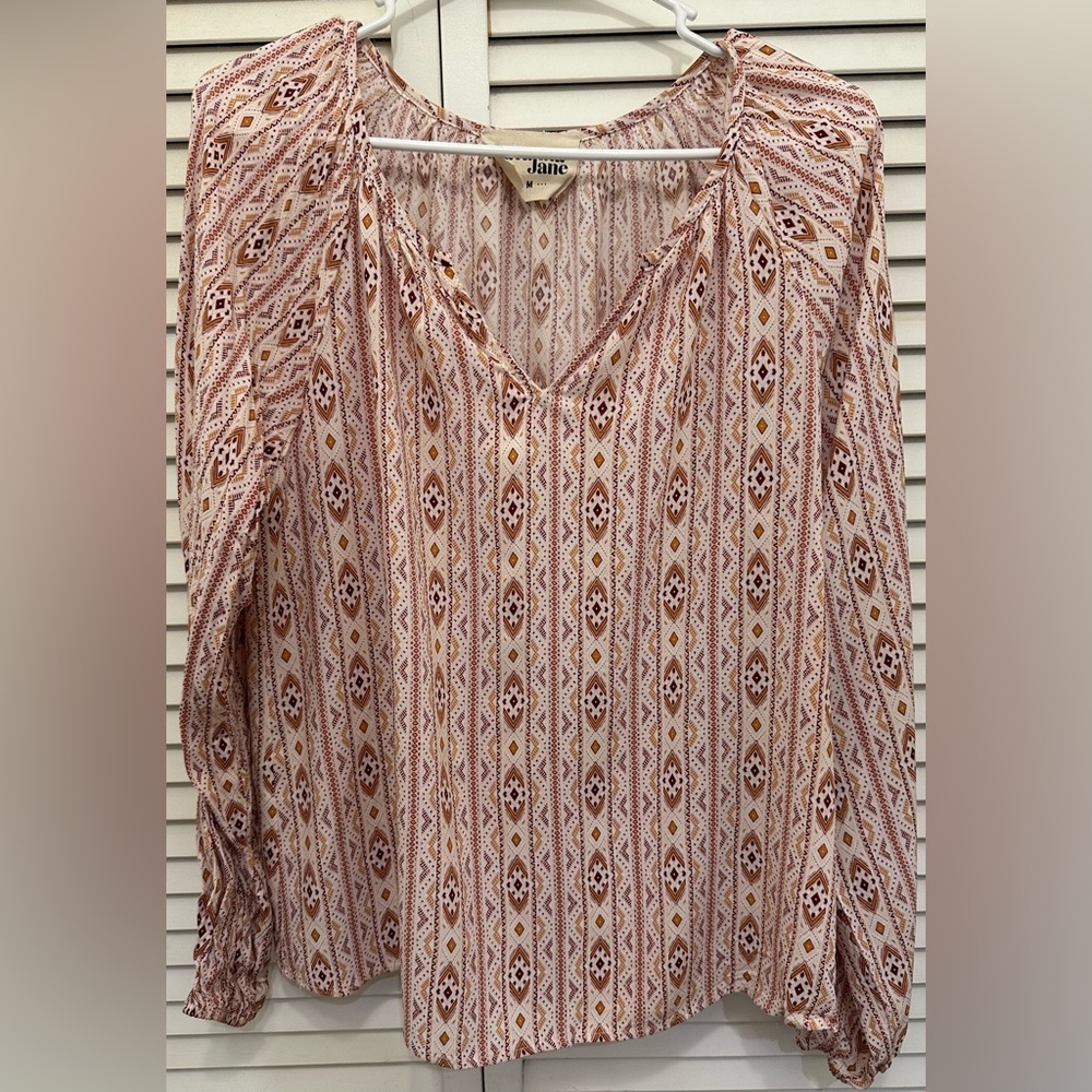 Savanna Jane Aztec Print Top Size M